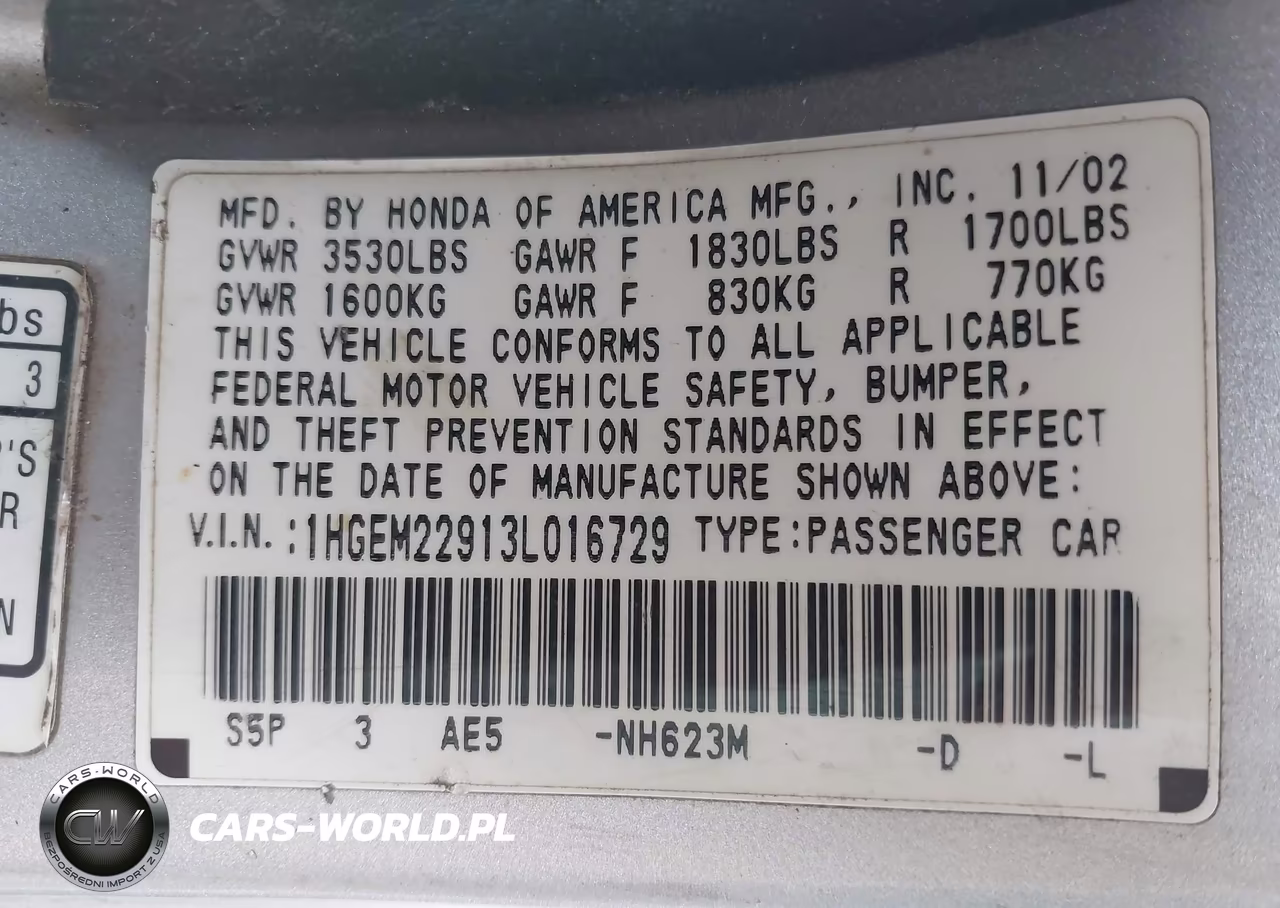 2003 Honda Civic Ex VIN:1HGEM22913L016729 - 9