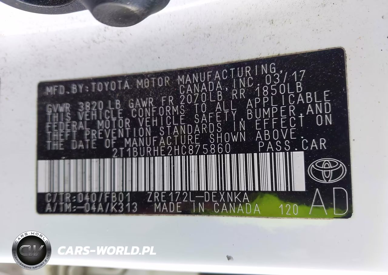 2017 Toyota Corolla Le VIN:2T1BURHE2HC875860 - 9