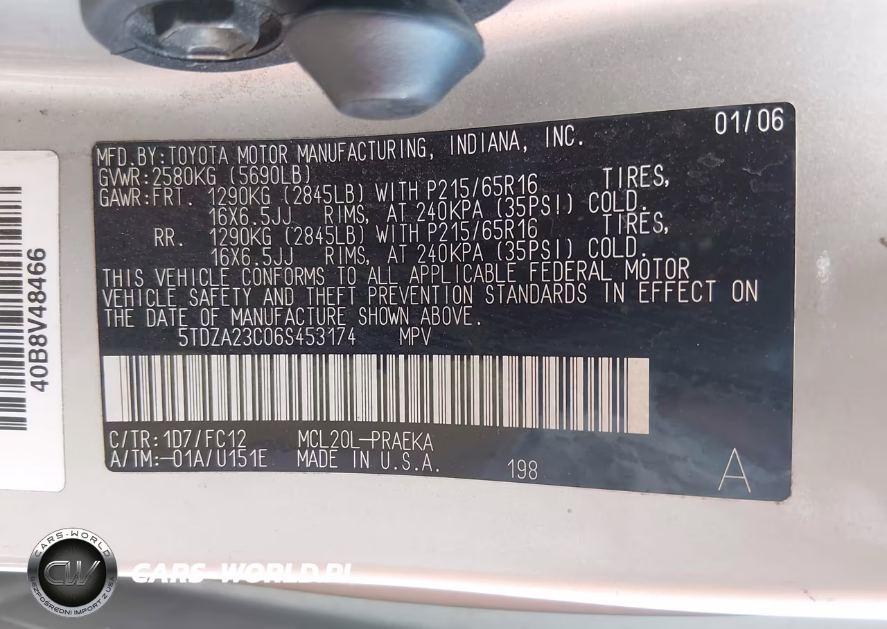 2006 Toyota Sienna Le VIN:5TDZA23C06S453174 - 9