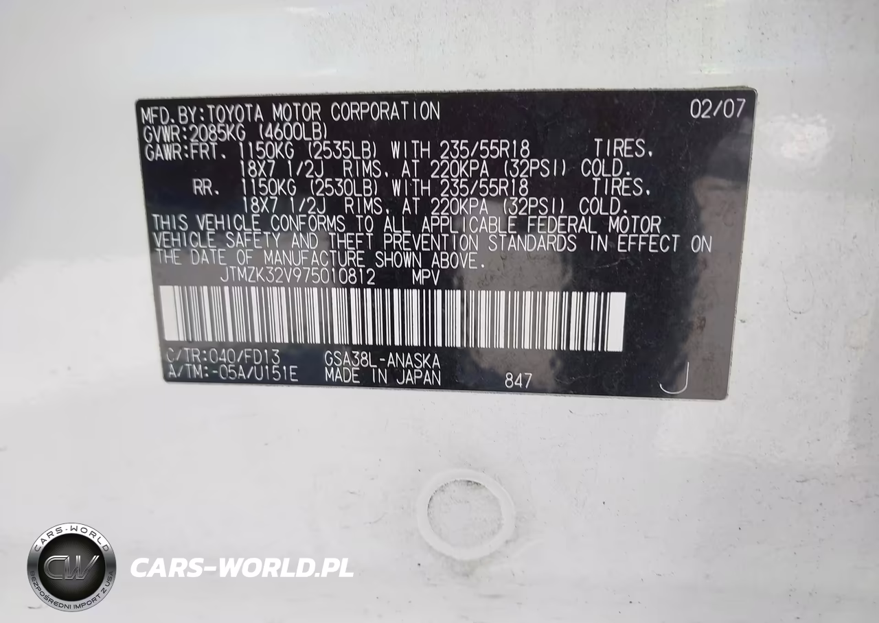 2007 Toyota Rav4 Sport VIN:JTMZK32V975010812 - 9