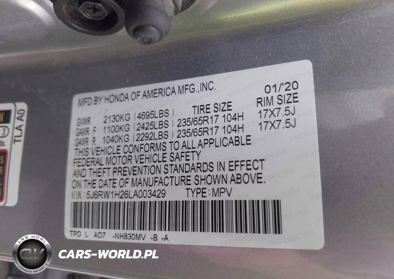 2020 Honda Cr-V 2Wd Lx VIN:5J6RW1H26LA003429 - 9