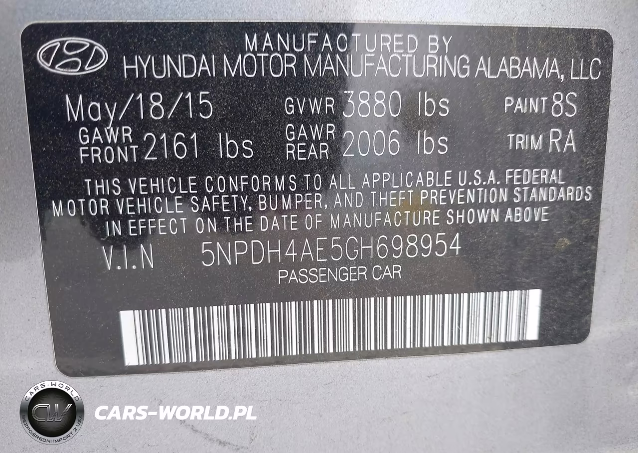 2016 Hyundai Elantra Se VIN:5NPDH4AE5GH698954 - 9