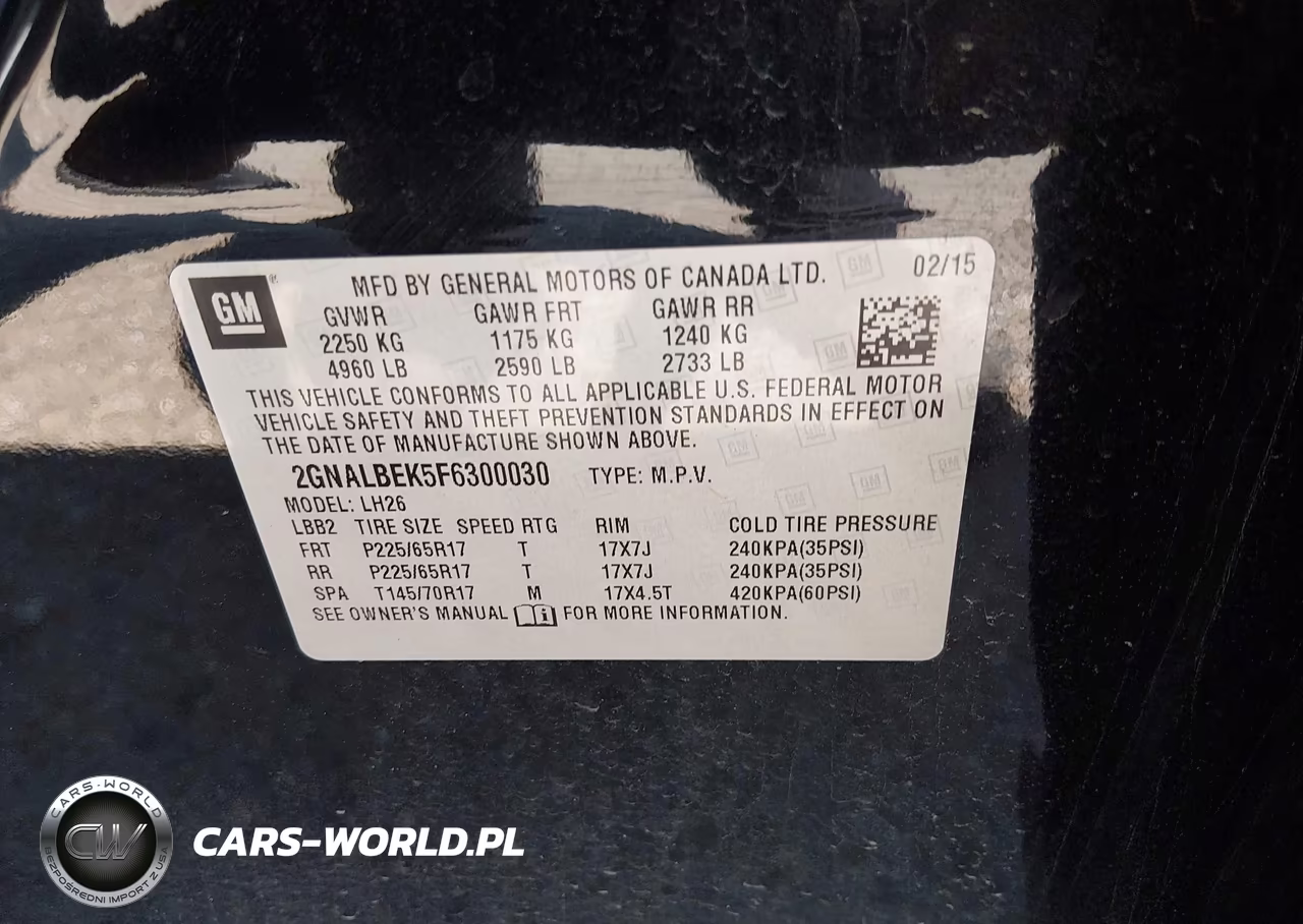 2015 Chevrolet Equinox Lt VIN:2GNALBEK5F6300030 - 9