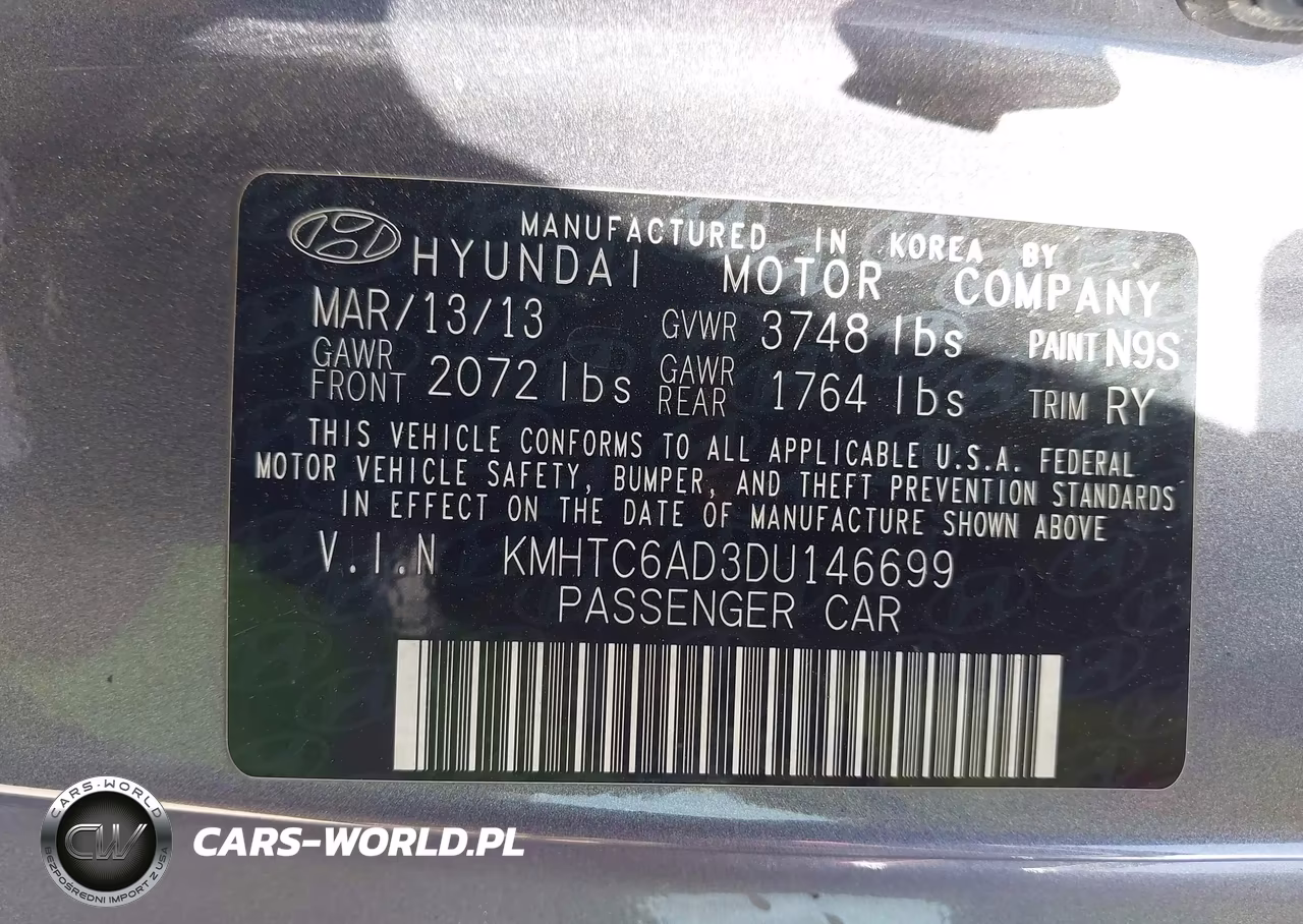 2013 Hyundai Veloster Base W-Black VIN:KMHTC6AD3DU146699 - 9