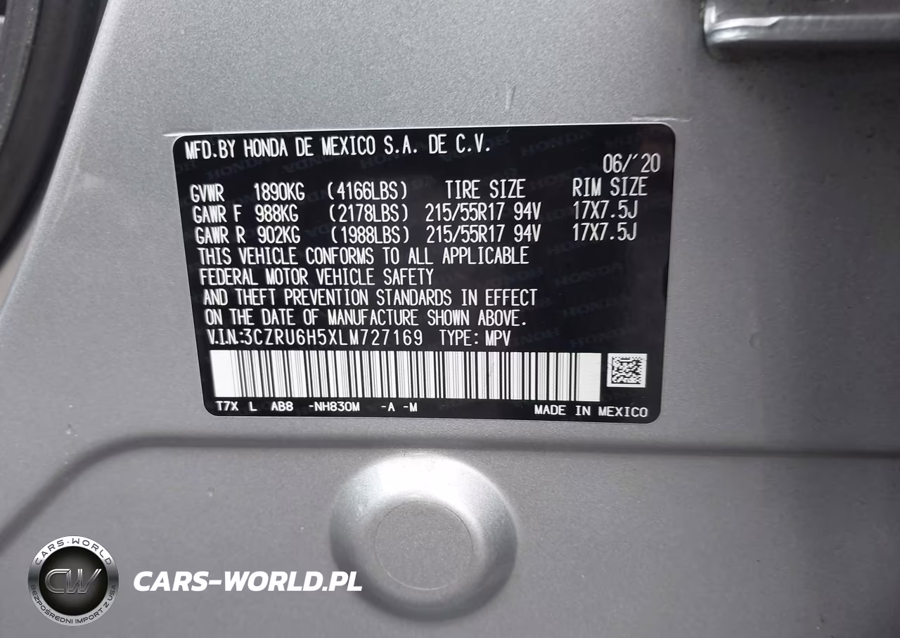 2020 Honda Hr-V Awd Ex VIN:3CZRU6H5XLM727169 - 9