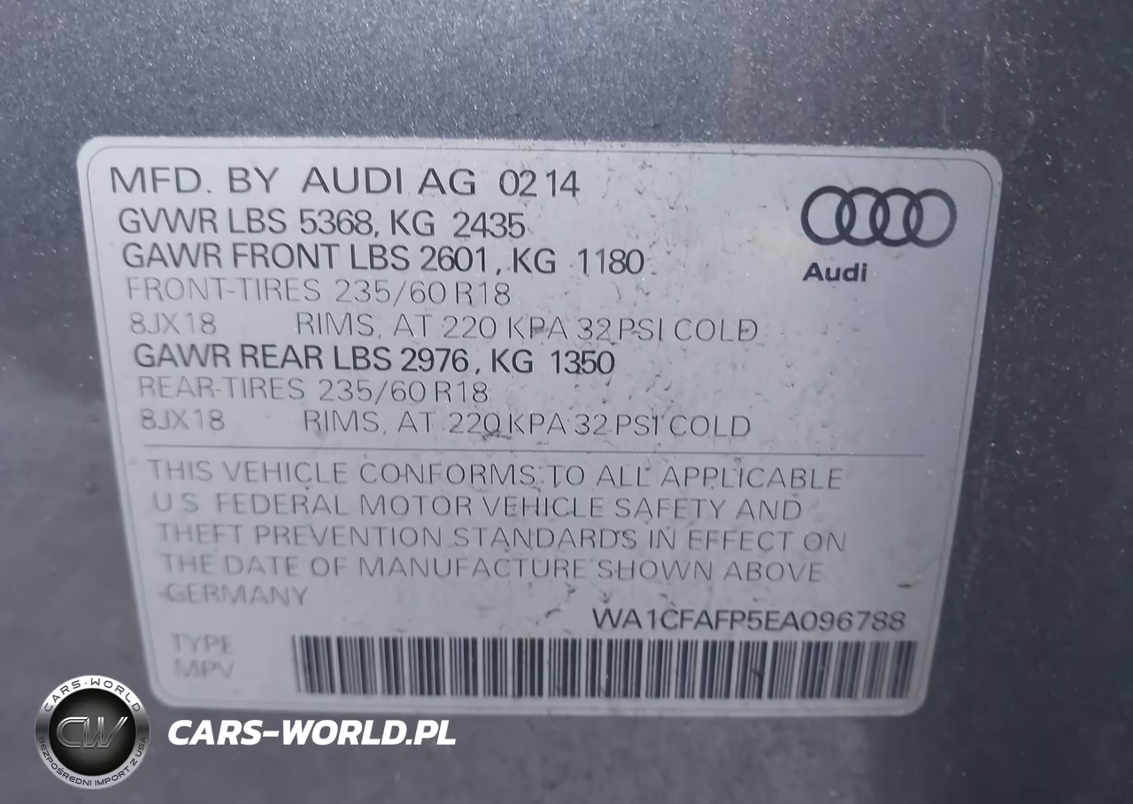 2014 Audi Q5 2.0T Premium VIN:WA1CFAFP5EA096788 - 9