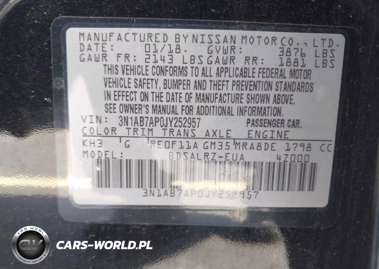 2018 Nissan Sentra Sr VIN:3N1AB7AP0JY252957 - 9