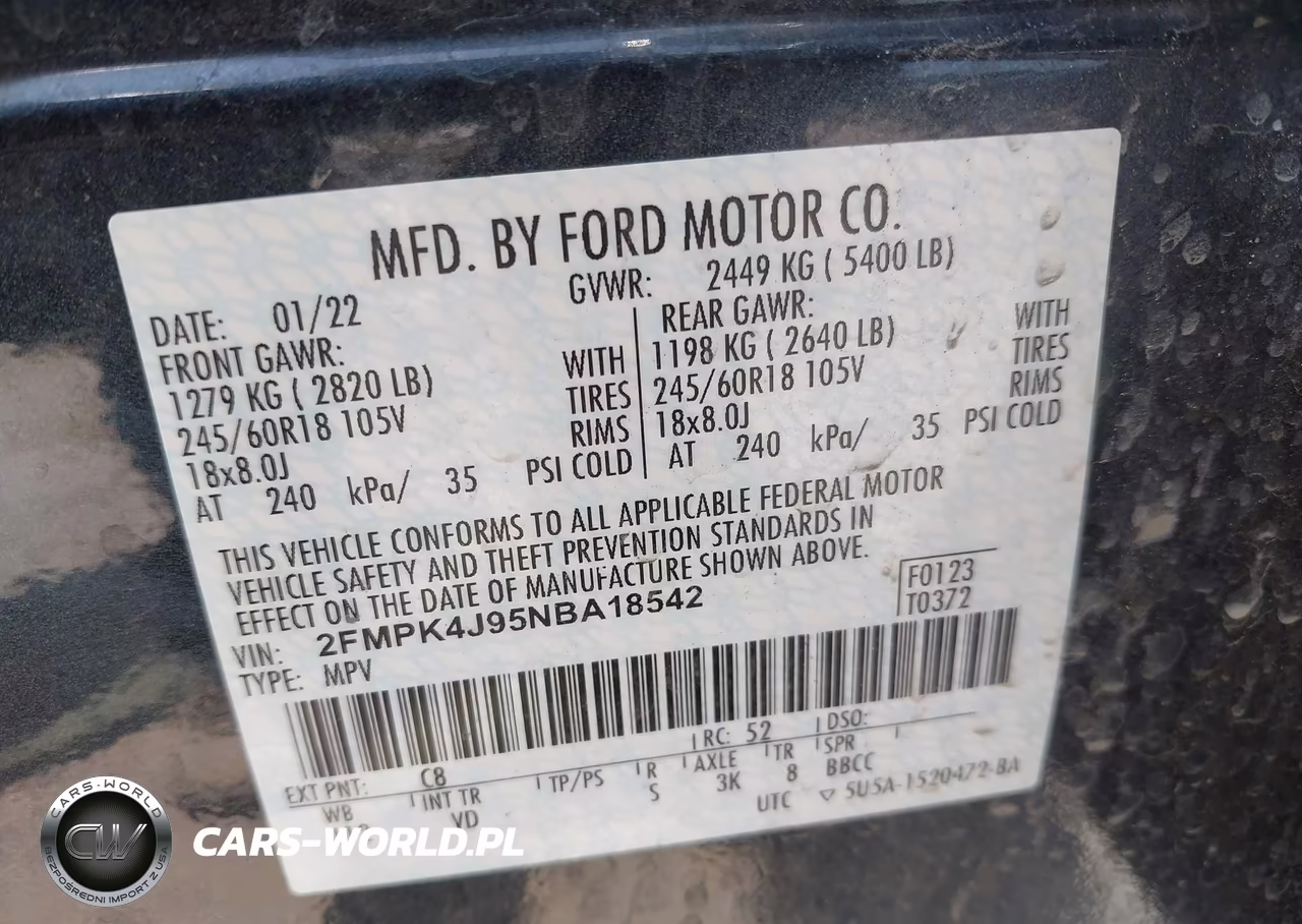 2022 Ford Edge Sel VIN:2FMPK4J95NBA18542 - 9
