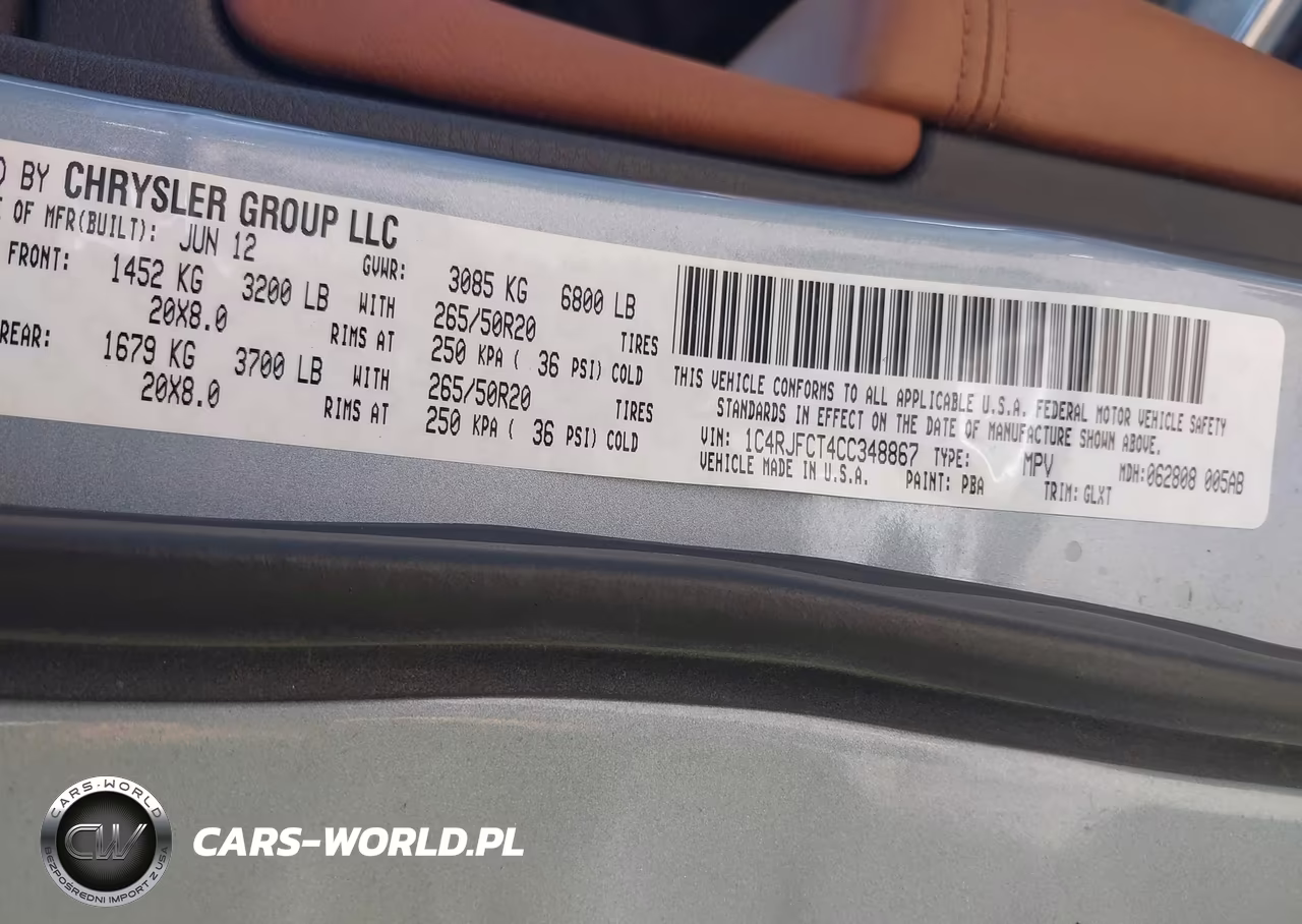 2012 Jeep Grand Cherokee Overland VIN:1C4RJFCT4CC348867 - 9