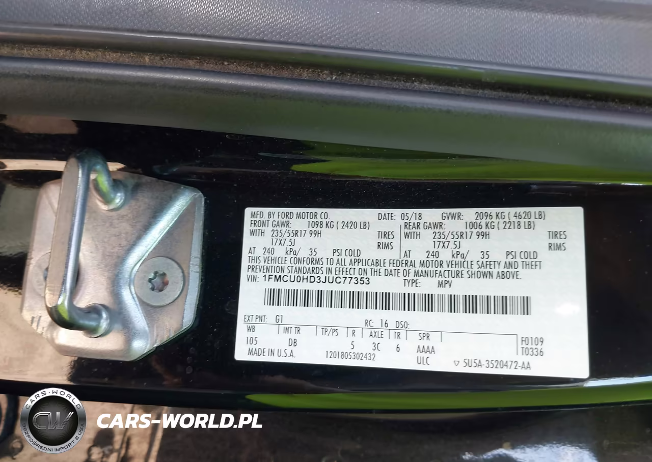 2018 Ford Escape Sel VIN:1FMCU0HD3JUC77353 - 9