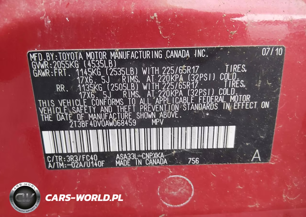 2010 Toyota Rav4 VIN:2T3BF4DV0AW068459 - 9