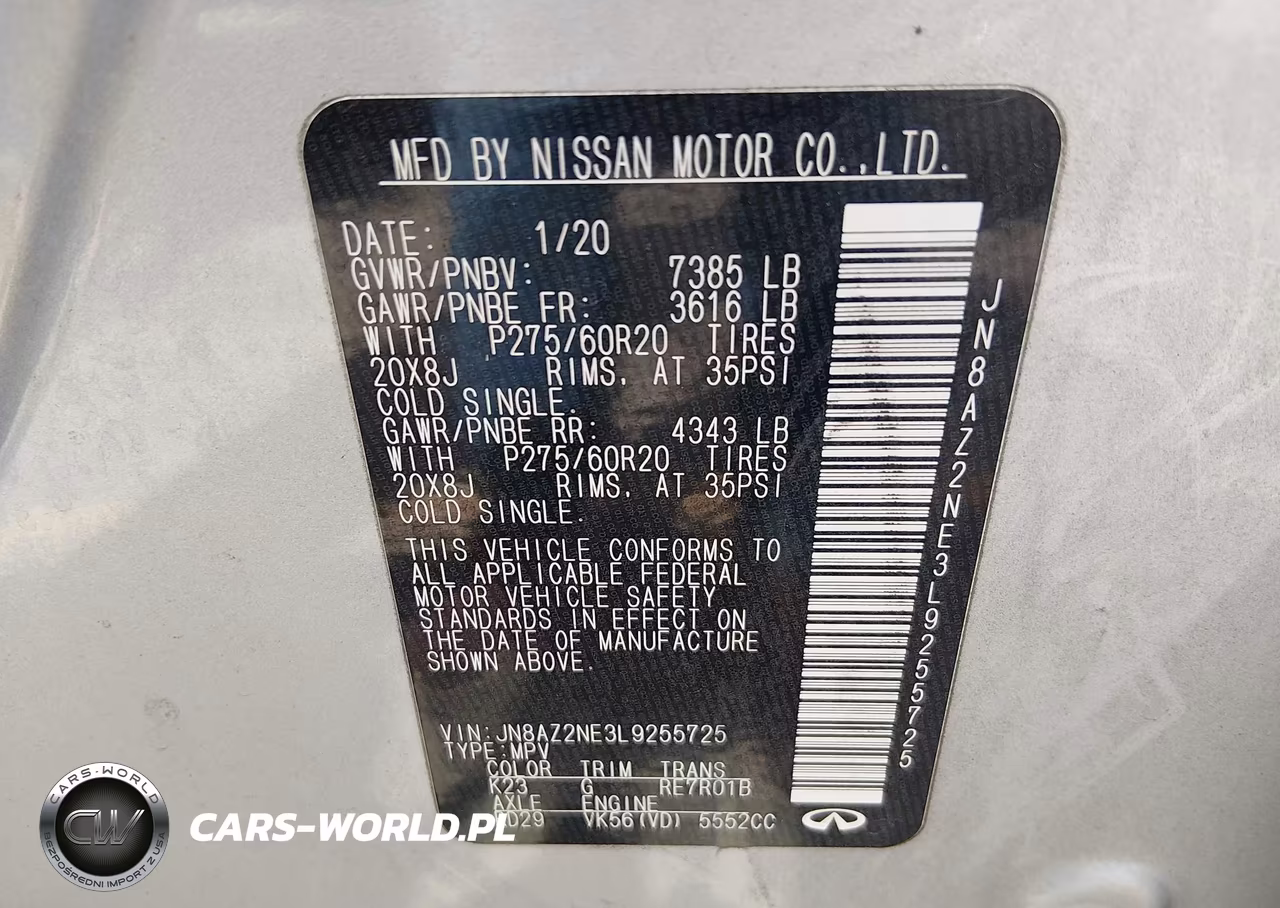 2020 Infiniti Qx80 Luxe Awd VIN:JN8AZ2NE3L9255725 - 9