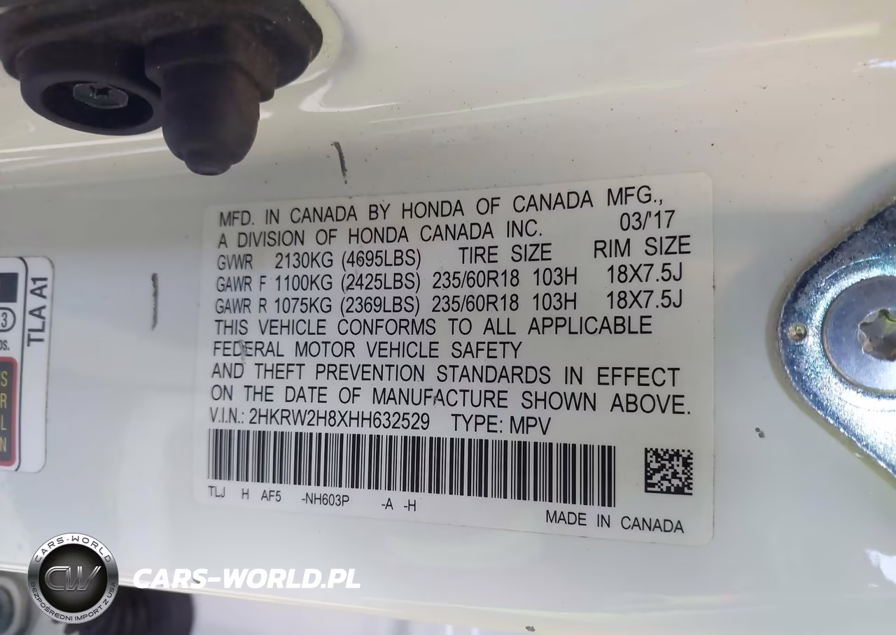 2017 Honda Cr-V Ex-L-Ex-L Navi VIN:2HKRW2H8XHH632529 - 9