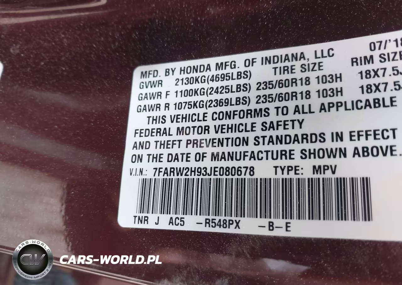 2018 Honda Cr-V Touring VIN:7FARW2H93JE080678 - 9