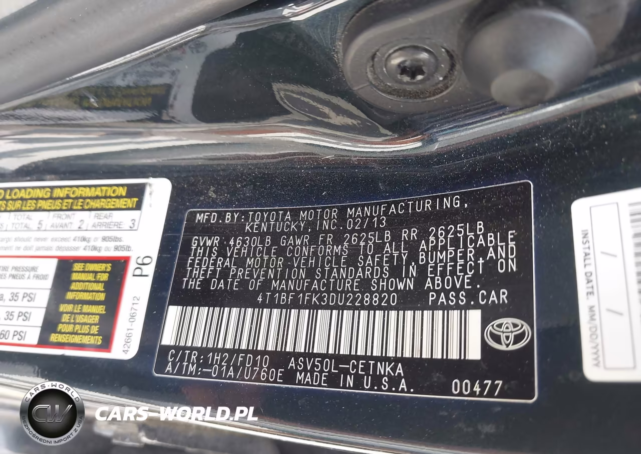 2013 Toyota Camry Le VIN:4T1BF1FK3DU228820 - 9