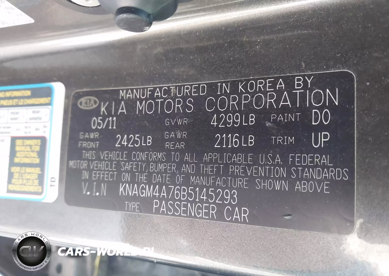 2011 Kia Optima Lx VIN:KNAGM4A76B5145293 - 9