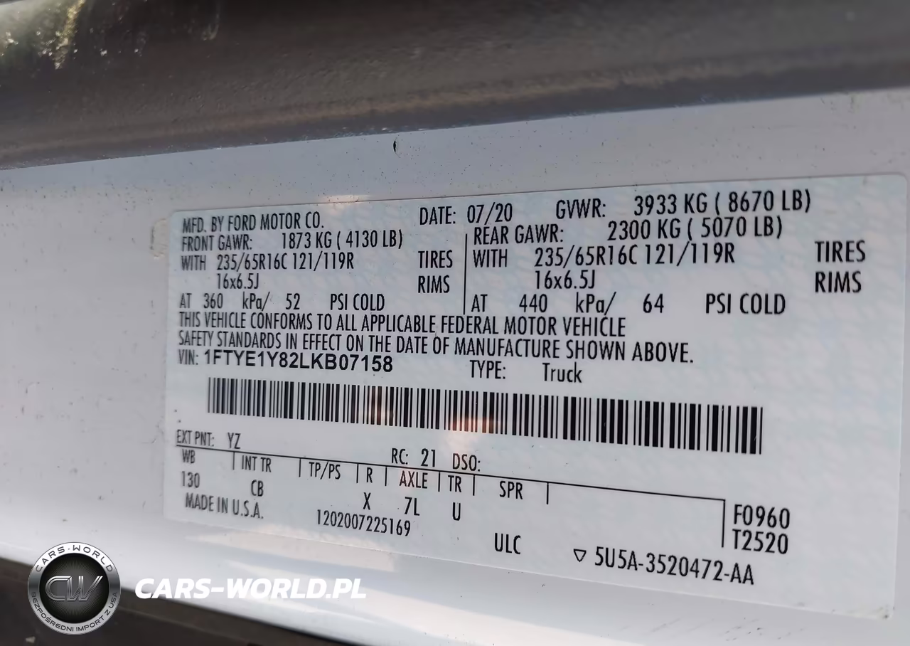 2020 Ford Transit-150 VIN:1FTYE1Y82LKB07158 - 9