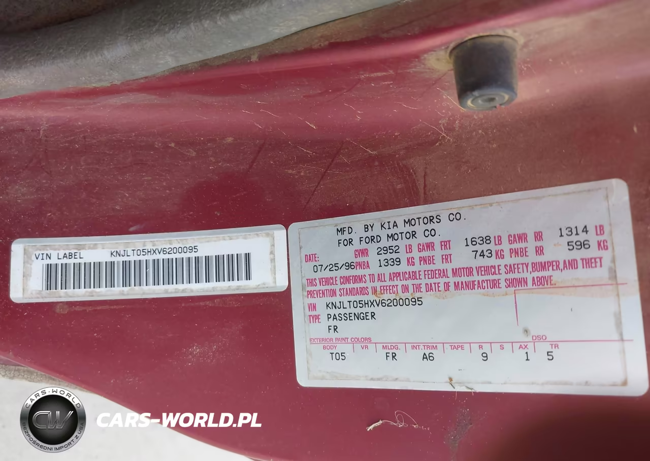 1997 Ford Aspire VIN:KNJLT05HXV6200095 - 9