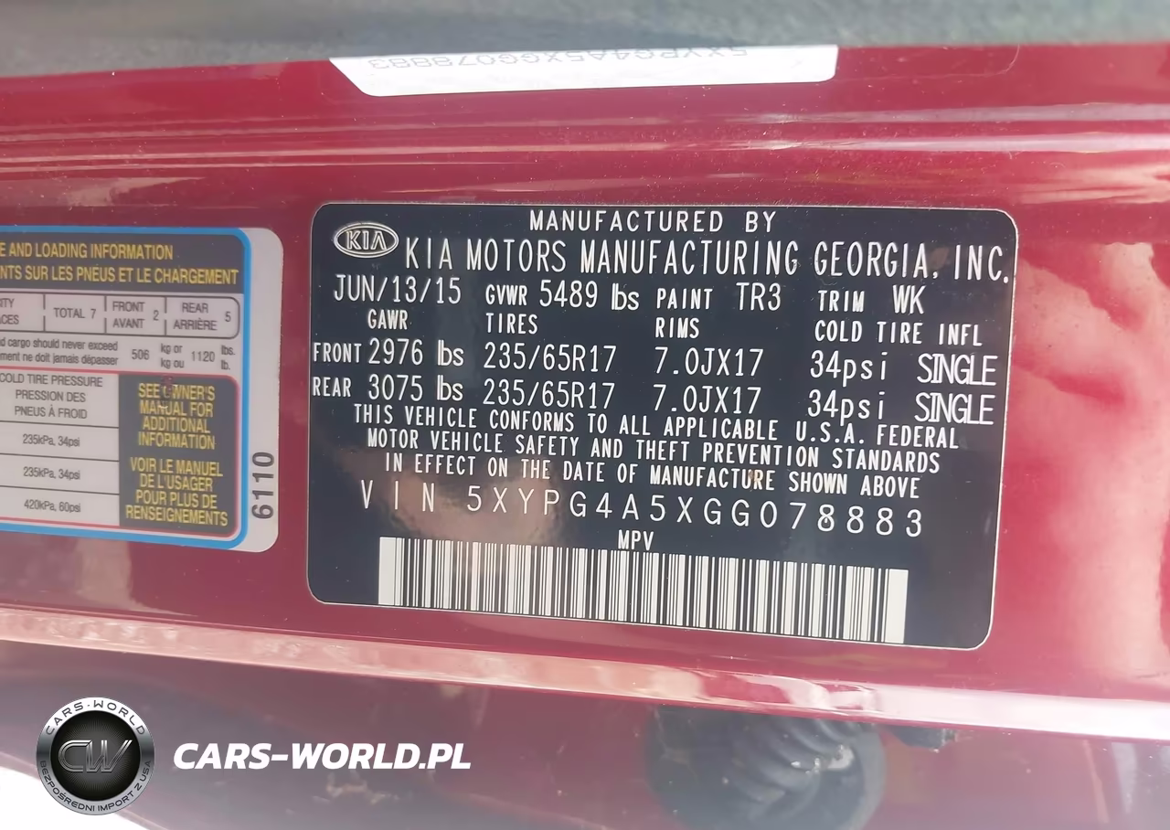 2016 Kia Sorento 3.3L Lx VIN:5XYPG4A5XGG078883 - 9