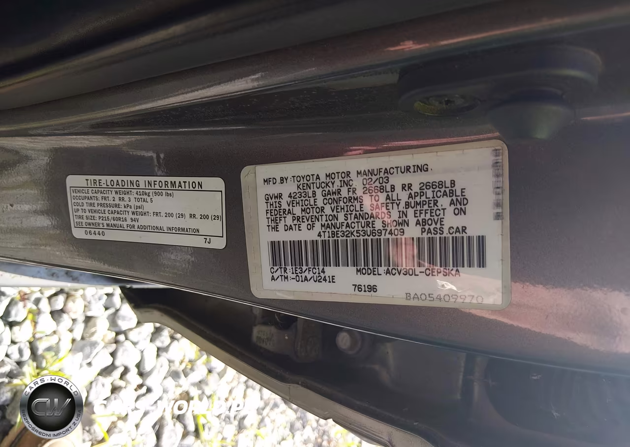 2003 Toyota Camry Se VIN:4T1BE32K53U697409 - 9