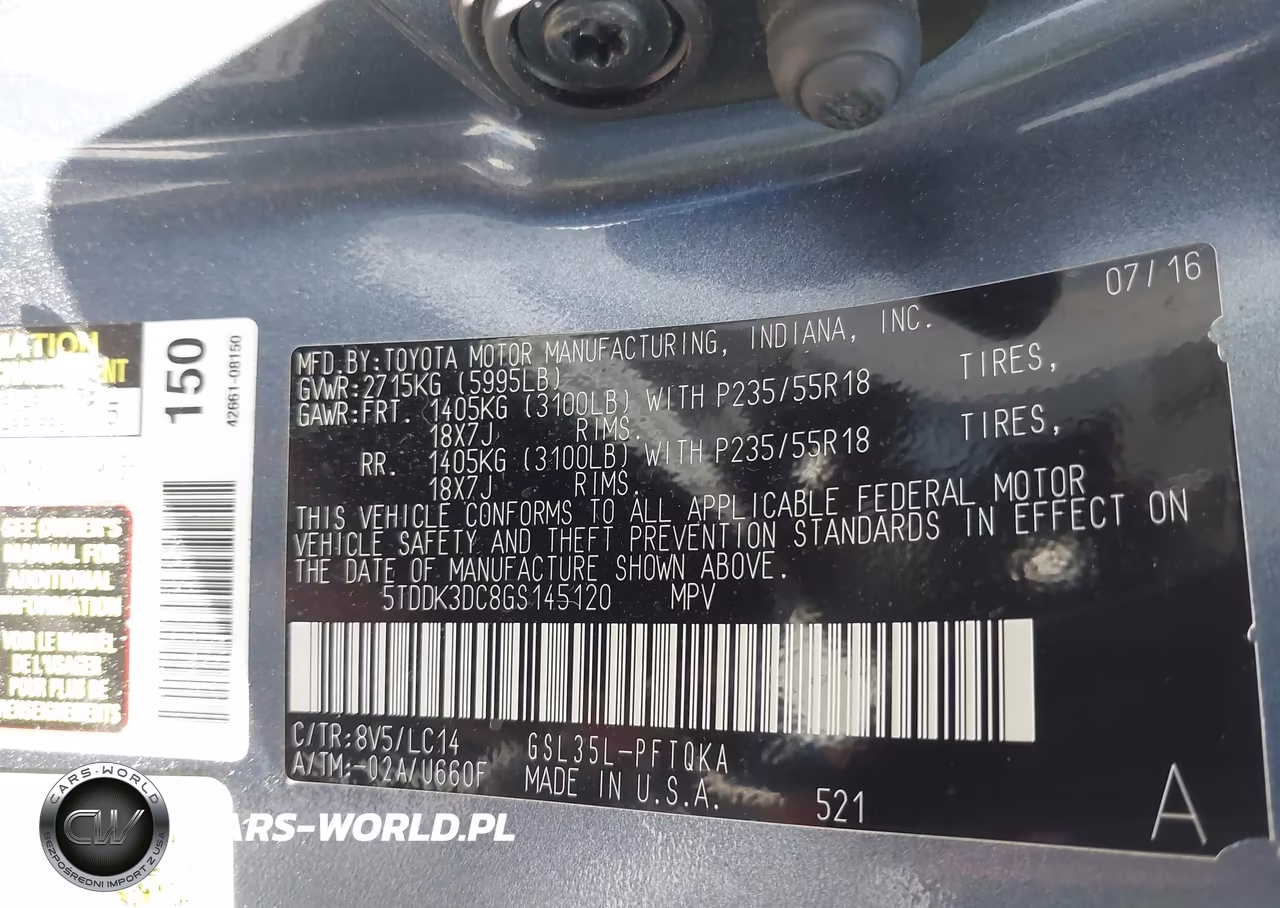 2016 Toyota Sienna Xle Premium 7 Passenger VIN:5TDDK3DC8GS145120 - 9