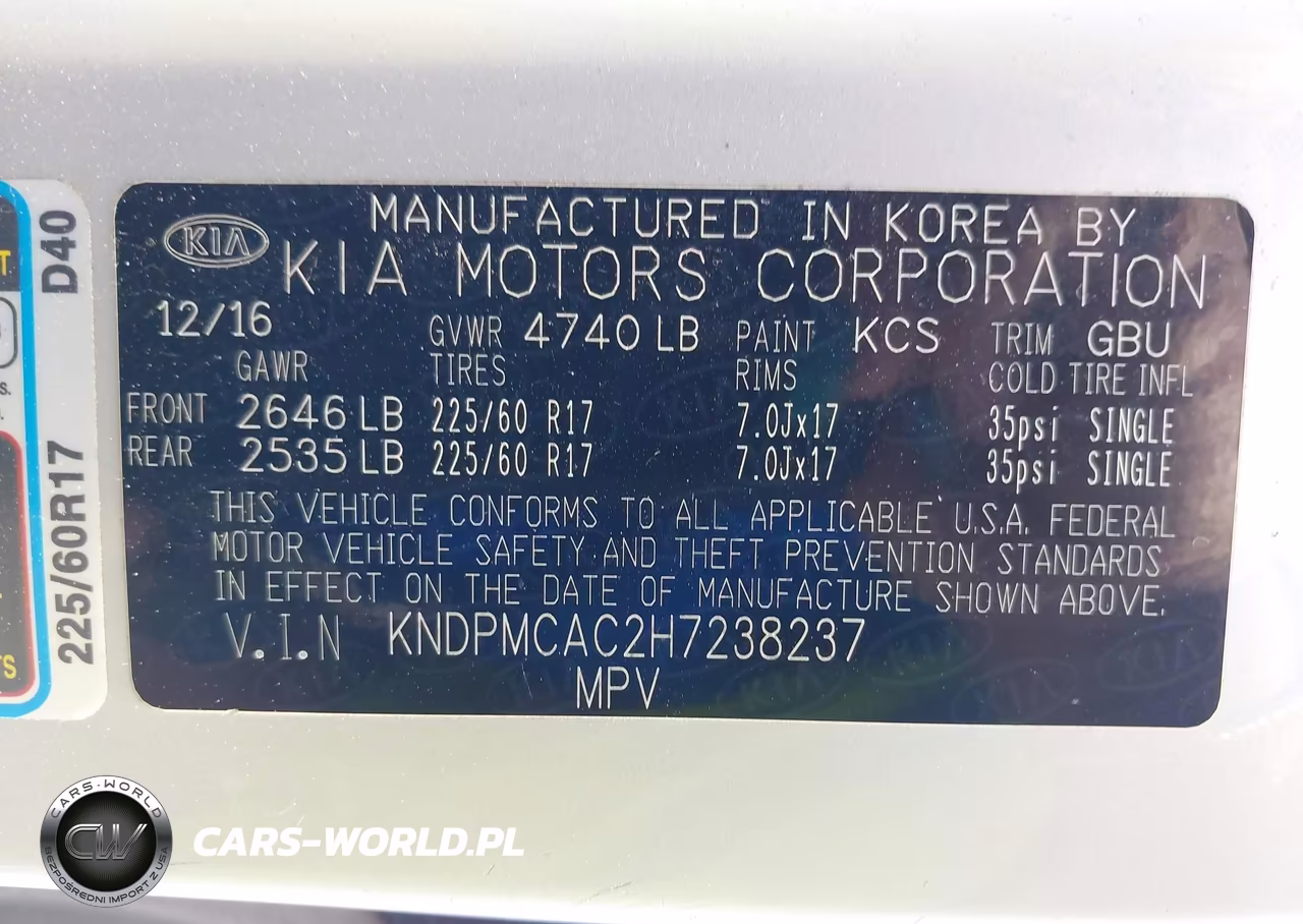 2017 Kia Sportage Lx VIN:KNDPMCAC2H7238237 - 9
