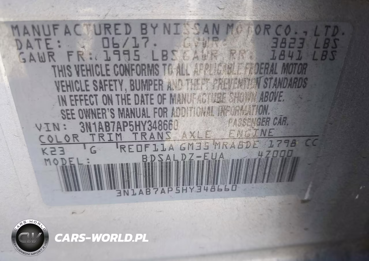 2017 Nissan Sentra Sv VIN:3N1AB7AP5HY348660 - 9