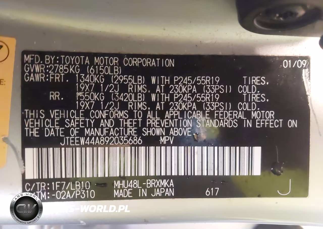 2009 Toyota Highlander Hybrid Limited VIN:JTEEW44A892035686 - 9
