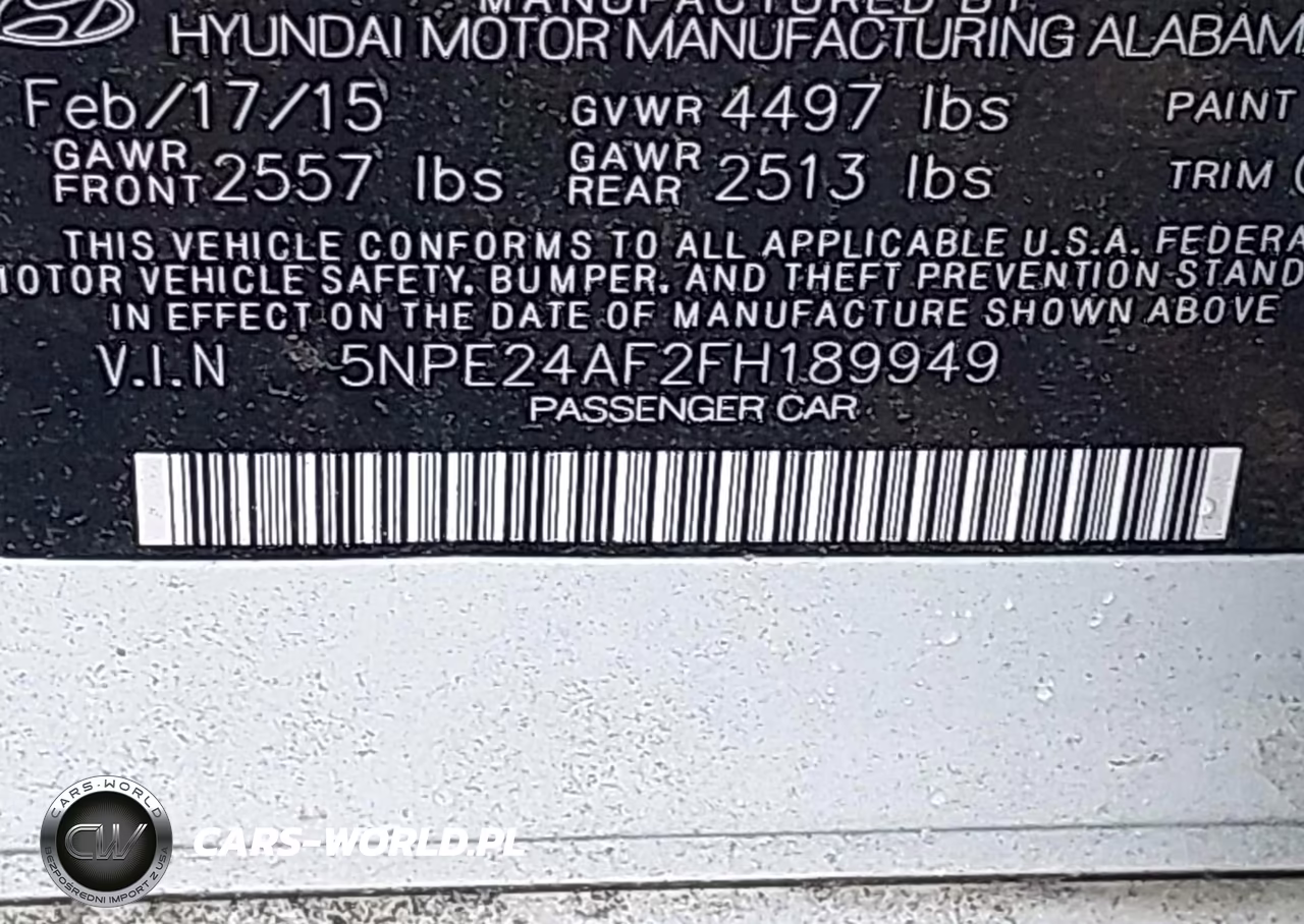 2015 Hyundai Sonata Se VIN:5NPE24AF2FH189949 - 9