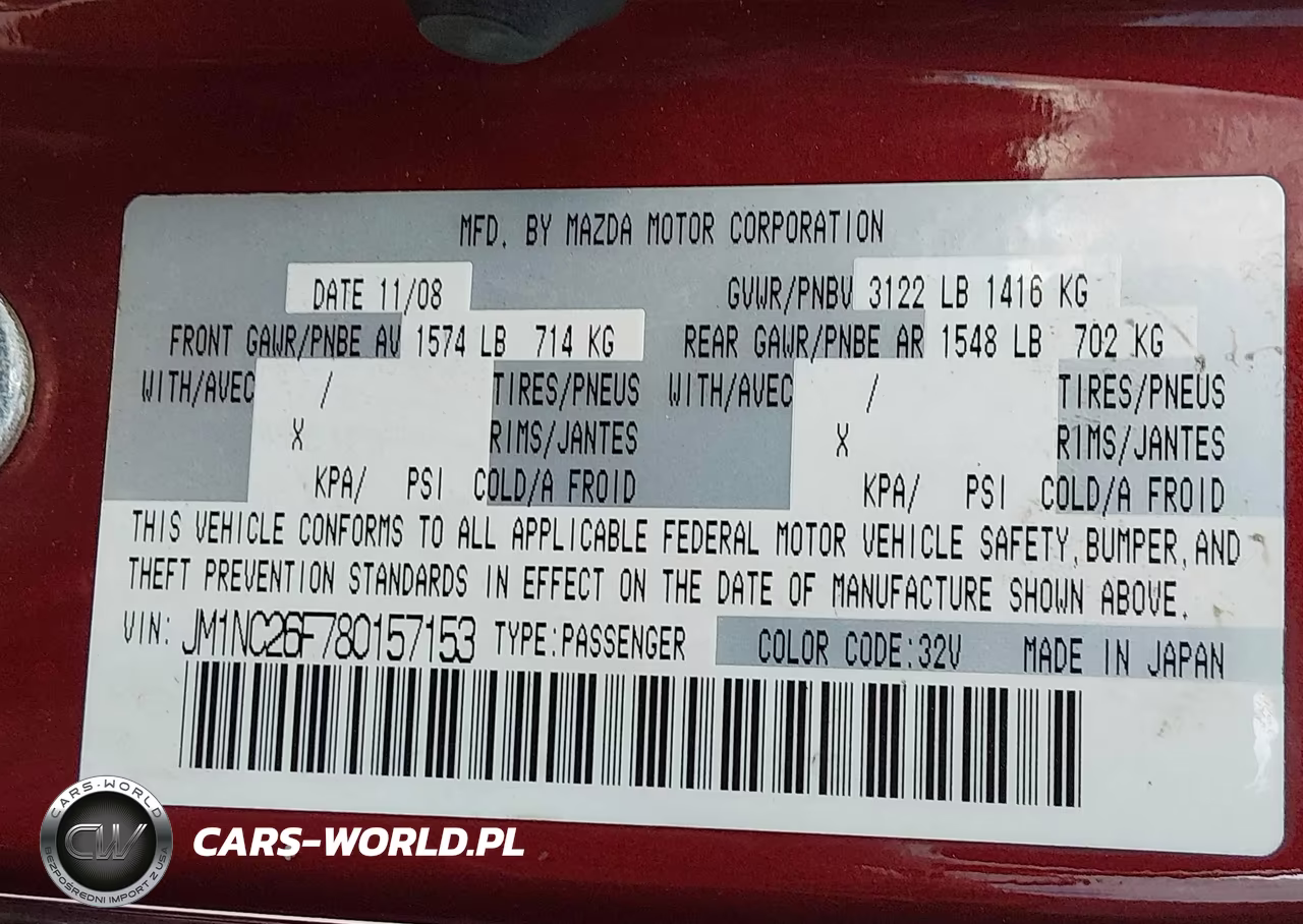 2008 Mazda Mx-5 Grand Touring VIN:JM1NC26F780157153 - 9