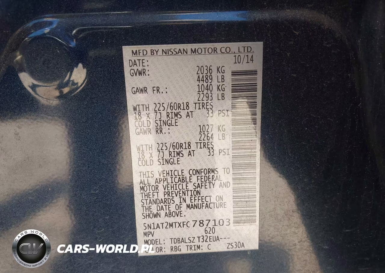 2015 Nissan Rogue Sl VIN:5N1AT2MTXFC787103 - 9