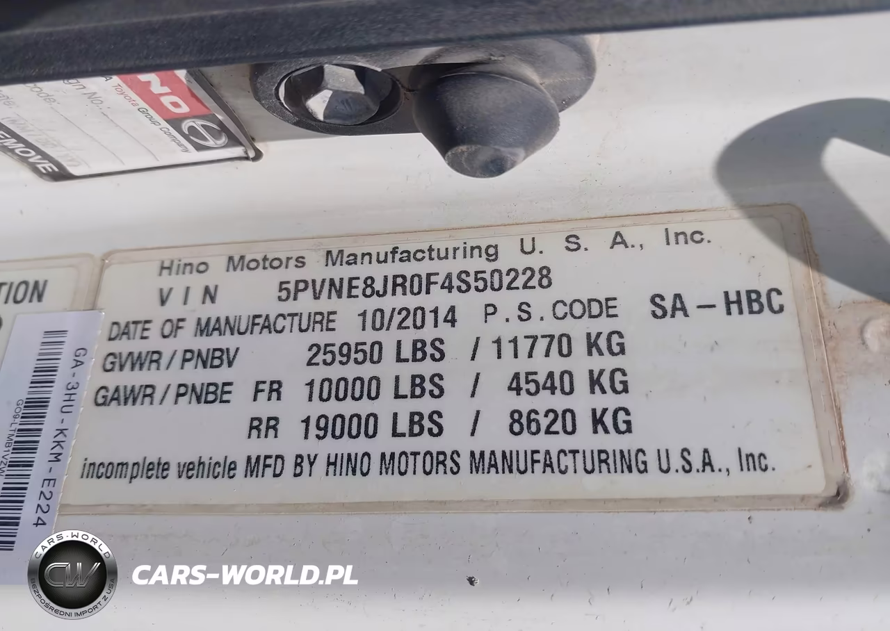 2015 Hino 258-268 VIN:5PVNE8JR0F4S50228 - 8