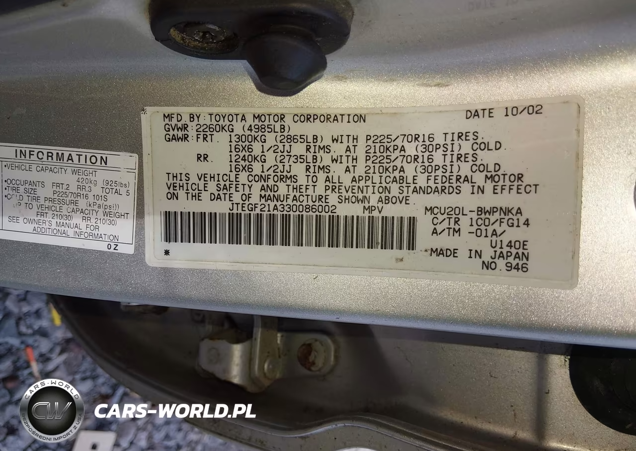 2003 Toyota Highlander V6 VIN:JTEGF21A330086002 - 9