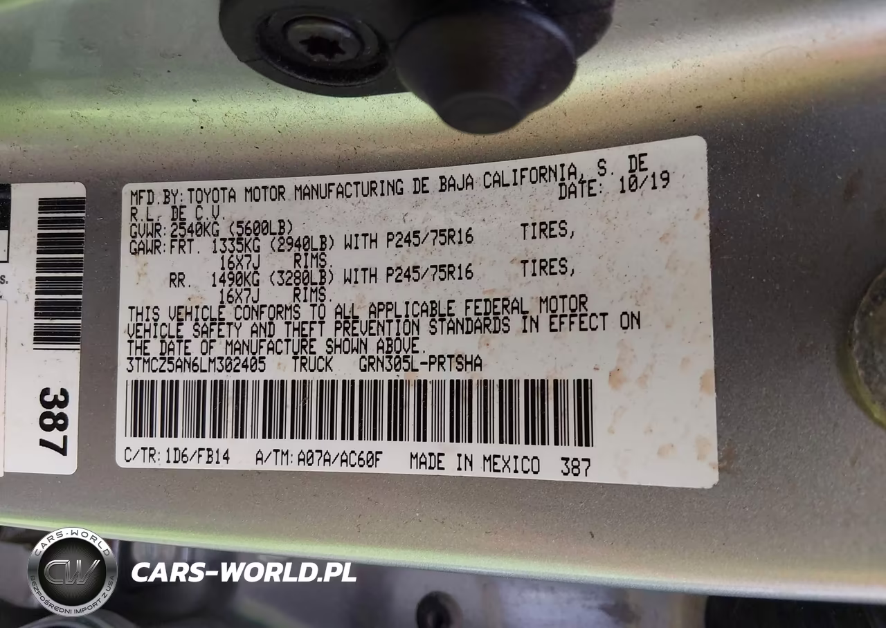2020 Toyota Tacoma Sr V6 VIN:3TMCZ5AN6LM302405 - 9