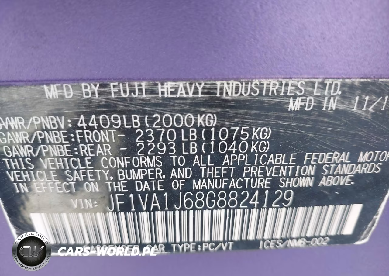 2016 Subaru Wrx Limited VIN:JF1VA1J68G8824129 - 9