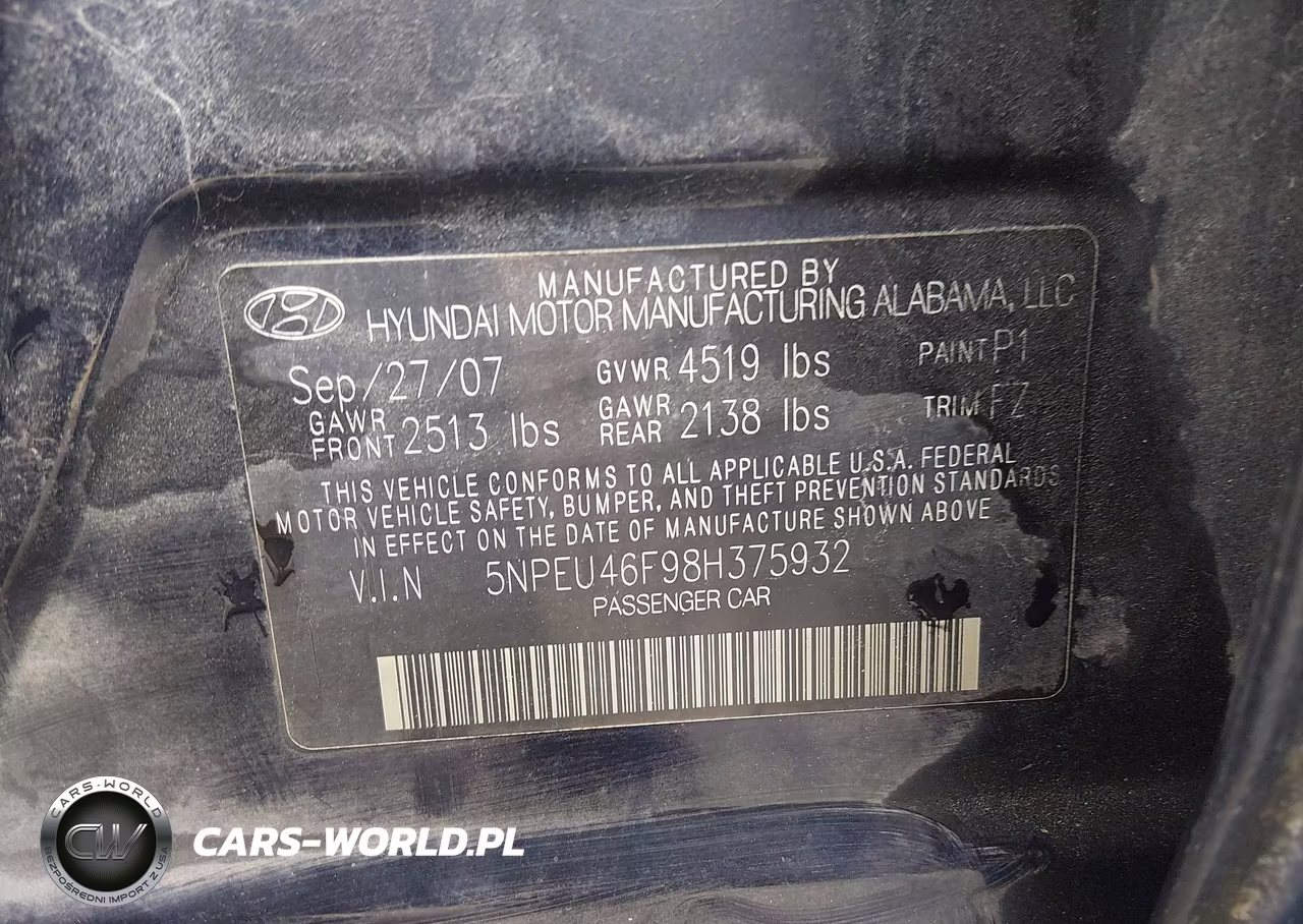 2008 Hyundai Sonata Limited V6-Se V6 VIN:5NPEU46F98H375932 - 9