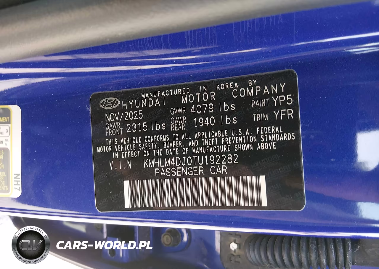 2026 Hyundai Elantra Hybrid Blue VIN:KMHLM4DJ0TU192282 - 9