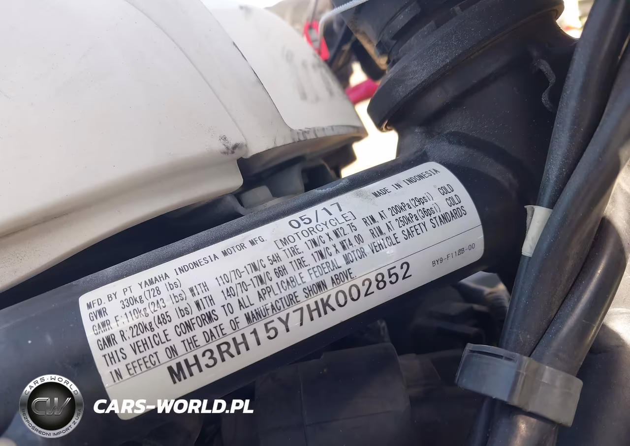 2017 Yamaha Yzfr3 A VIN:MH3RH15Y7HK002852 - 10