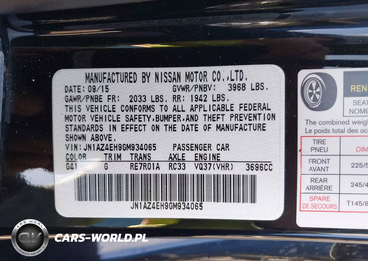 2016 Nissan 370Z Touring VIN:JN1AZ4EH9GM934065 - 9