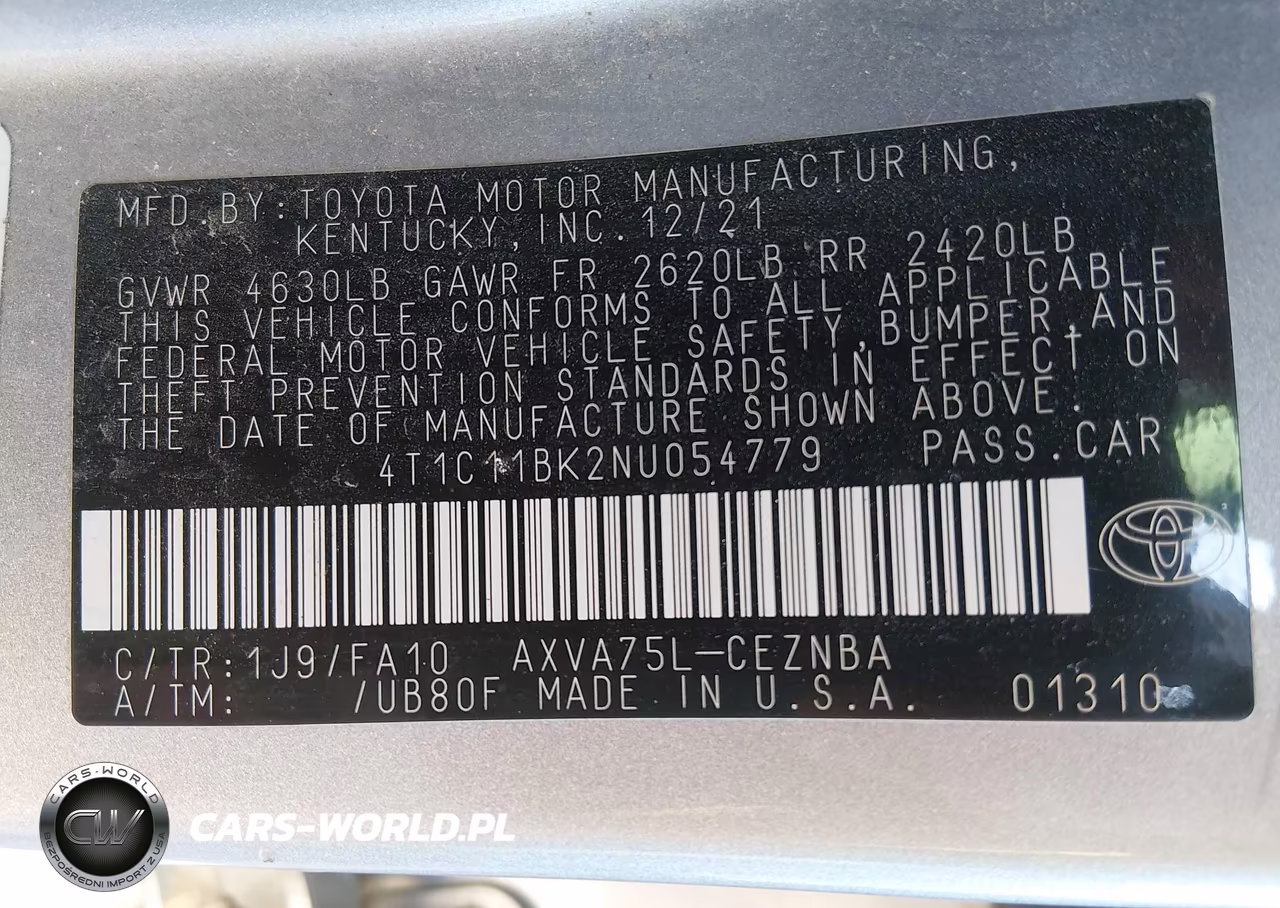 2022 Toyota Camry Le Awd VIN:4T1C11BK2NU054779 - 9