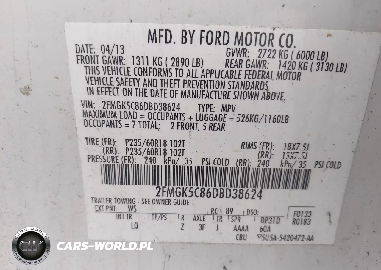 2013 Ford Flex Sel VIN:2FMGK5C86DBD38624 - 9