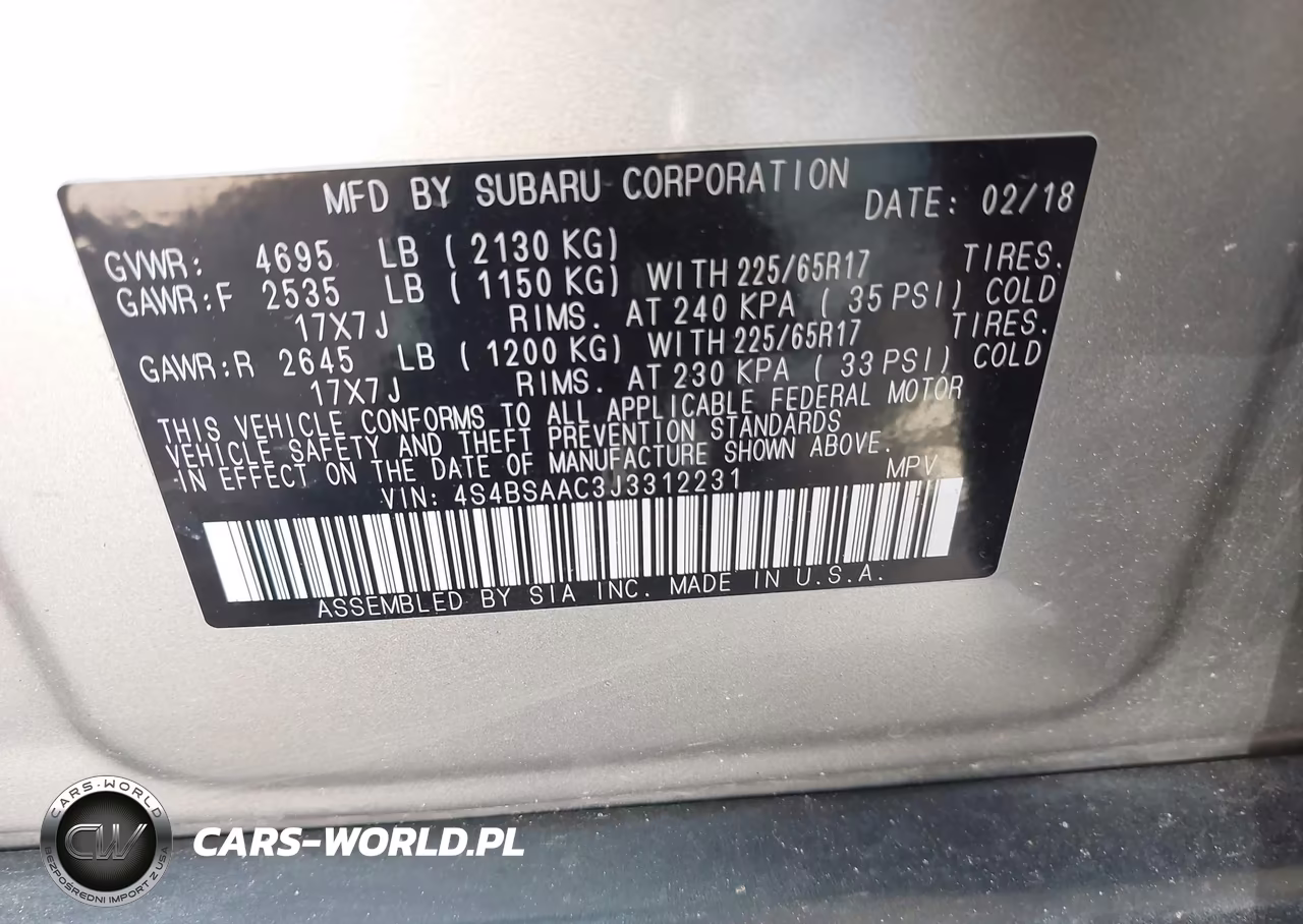 2018 Subaru Outback 2.5I VIN:4S4BSAAC3J3312231 - 9
