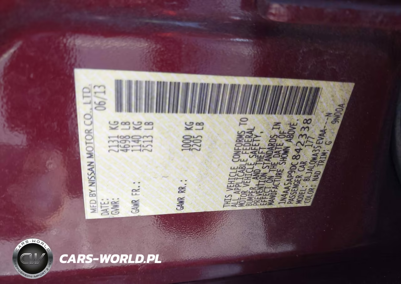 2013 Nissan Maxima 3.5 S VIN:1N4AA5AP9DC842338 - 9
