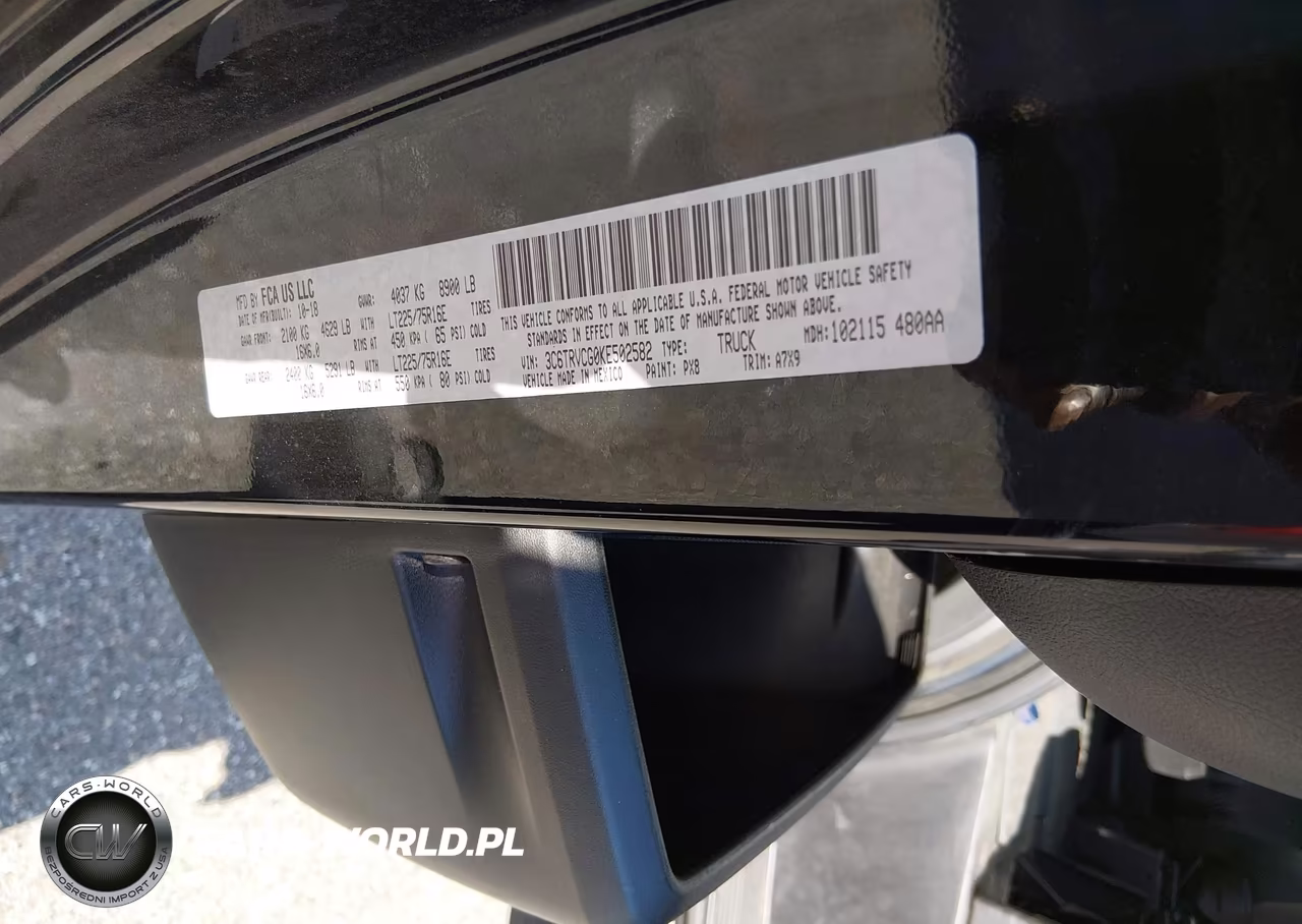 2019 Ram Promaster 2500 High Roof 136 Wb VIN:3C6TRVCG0KE502582 - 9