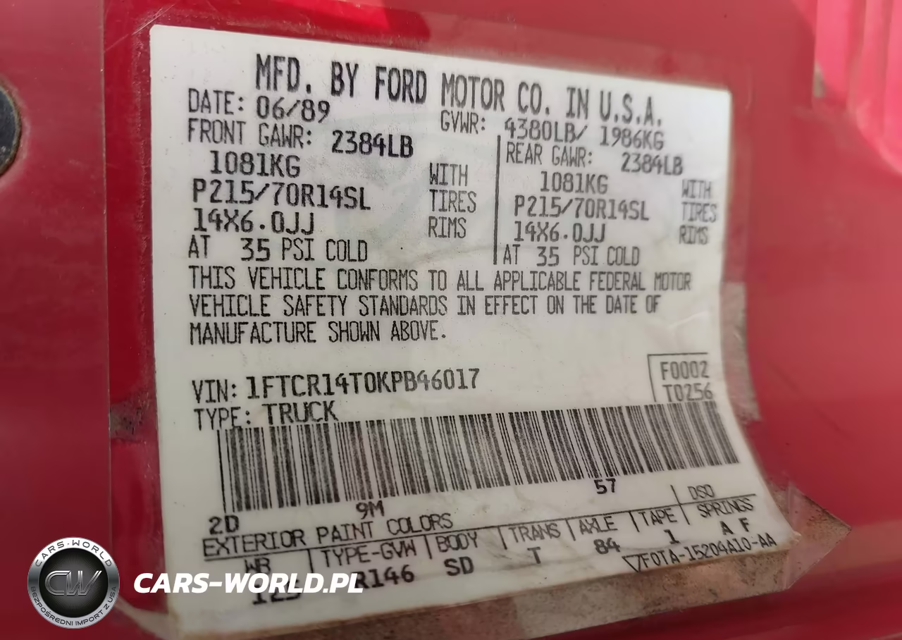 1989 Ford Ranger Super Cab VIN:1FTCR14T0KPB46017 - 9