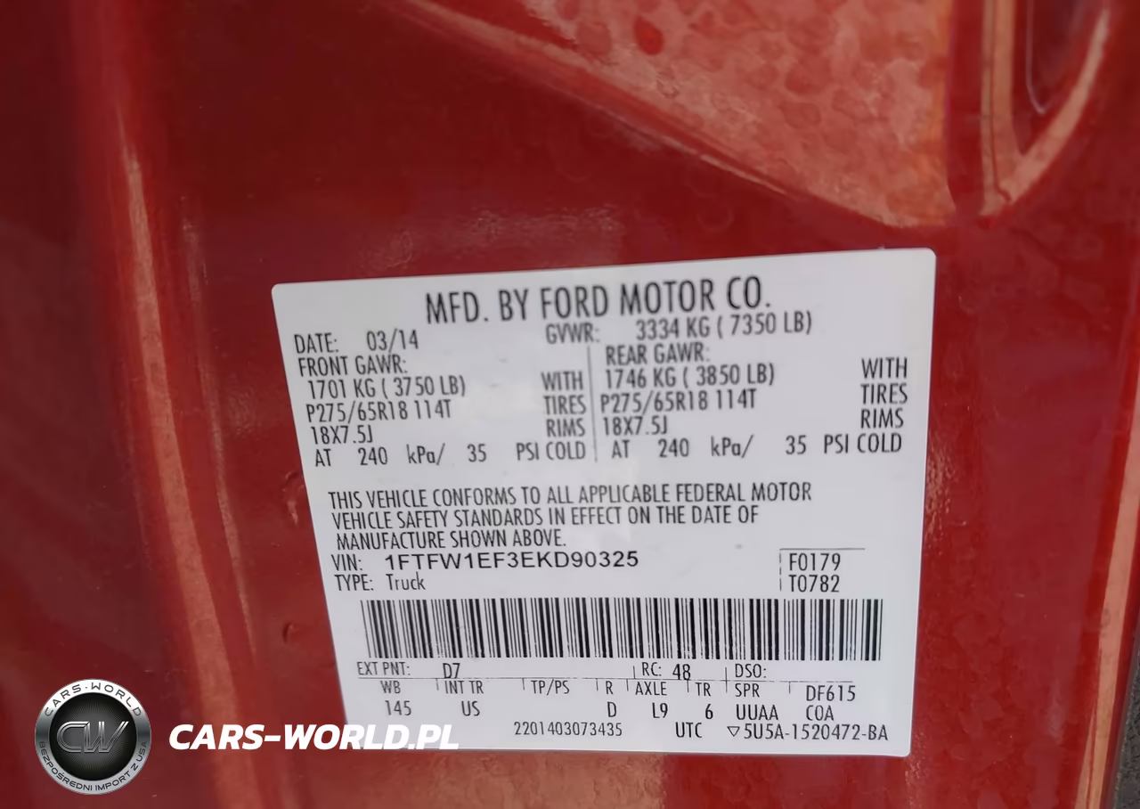 2014 Ford F-150 Xlt VIN:1FTFW1EF3EKD90325 - 9