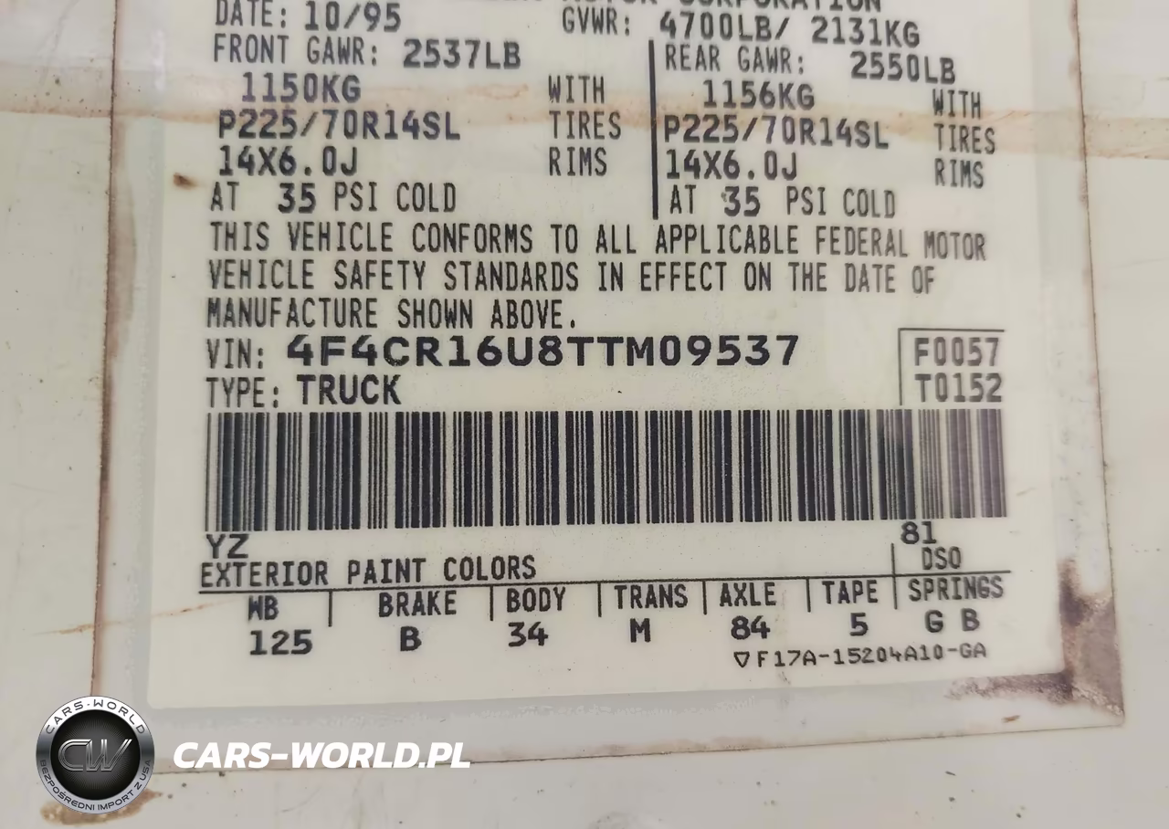 1996 Mazda B3000 Cab Plus VIN:4F4CR16U8TTM09537 - 9