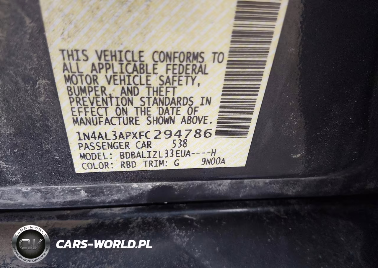 2015 Nissan Altima 2.5 Sv VIN:1N4AL3APXFC294786 - 9