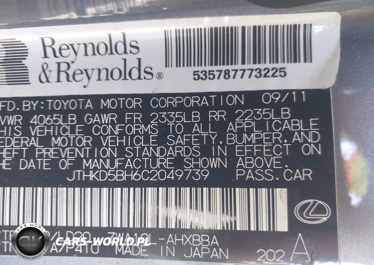 2012 Lexus Ct 200H Premium VIN:JTHKD5BH6C2049739 - 9