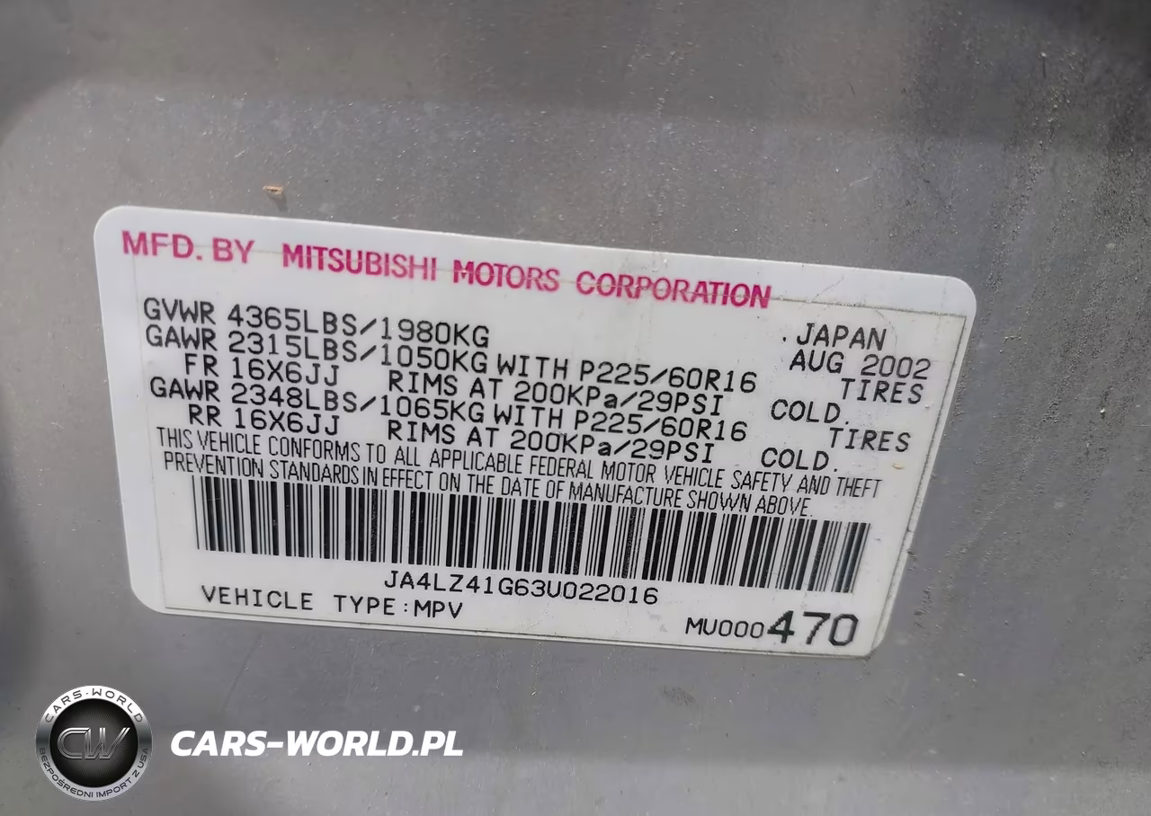 2003 Mitsubishi Outlander Xls VIN:JA4LZ41G63U022016 - 9